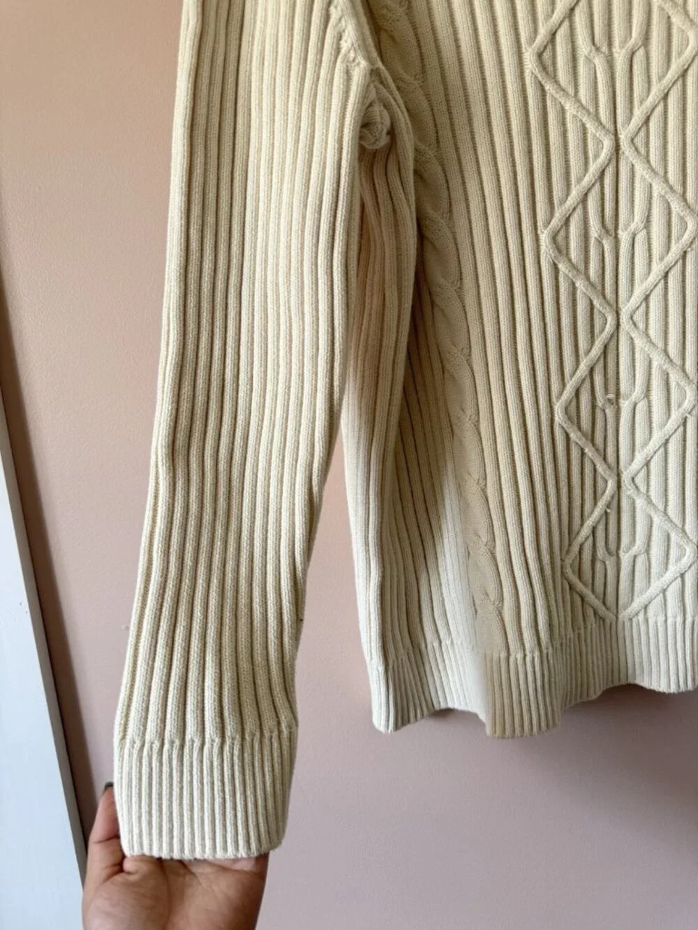 Banana Republic Cotton Fisherman Chunky Knit Crewneck Pullover Sweater XXL NWT